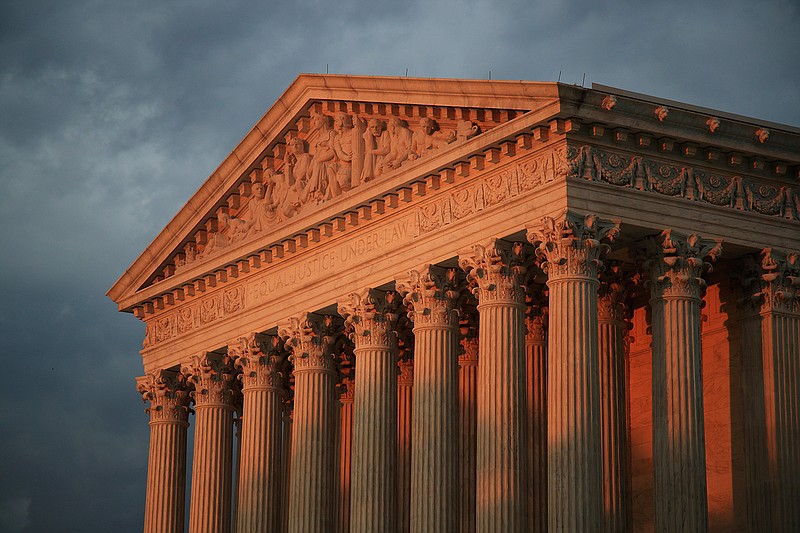 The U.S. Supreme Court is seen Oct. 4, 2018, at sunset in Washington. (AP Photo/Manuel Balce Ceneta