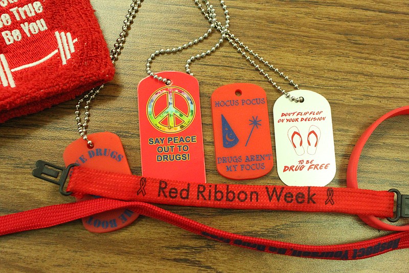 California Middle School has given out bracelets, lanyards and dog tags to students for Red Ribbon Week. This year will be no different with the theme "Hocus Pocus Drugs Aren't My Focus." Students will be observing Red Ribbon Week the week of Oct. 29-Nov. 2, 2018.