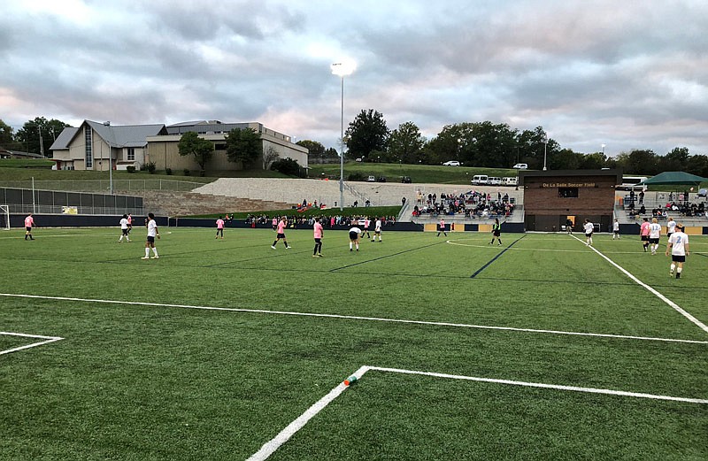 It was Pink Out Night Wednesday, Oct. 10, 2018 as the Helias Crusaders fought to earn a 2-1 soccer win against the Father Tolton Trailblazers at the Crusader Athletic Complex.