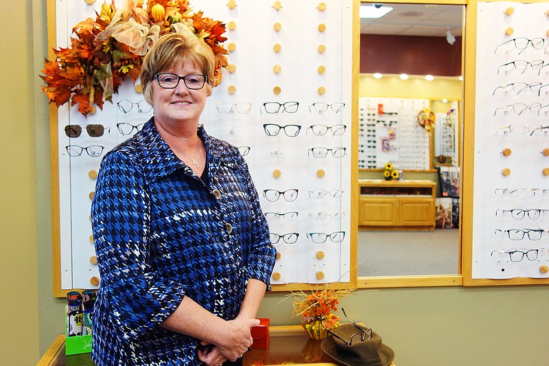 <p>Helen Wilbers/FULTON SUN Cindy Vann, co-owner of VisionArts EyeCare in Fulton, was selected as the first Callaway County winner of the Women Who Own It award. The award is given by the Missouri Women’s Business Center, a program of Central Missouri Community Action.</p>