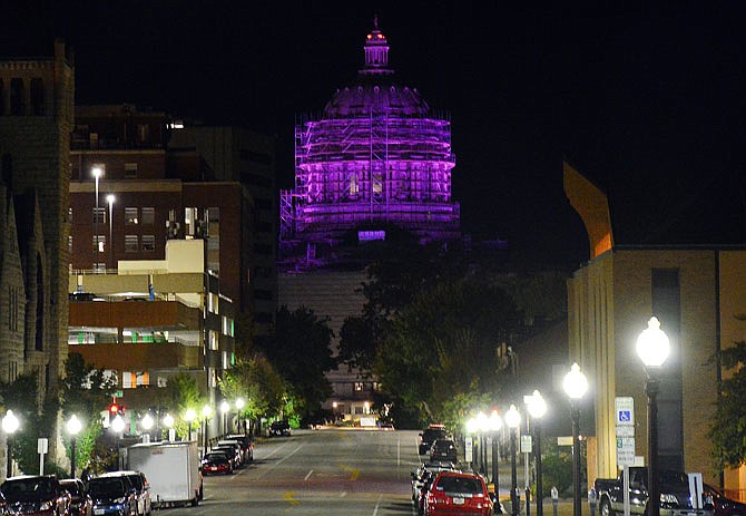 The Missouri Capitol dome is lit in pink Thursday as part of Gov. Mike Parson's Breast Cancer Awareness Month proclamation. Today is recognized as National Mammography Day.