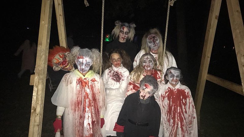 <p>Courtesy of Field of Screams Facebook page</p><p><strong>About 150 volunteer actors participate in the annual Field of Screams, including several children who play the role of demented asylum patients along the trail.</strong><strong></strong></p>