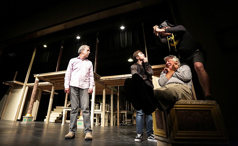 Members of the Texarkana Repertory Company rehearse a scene for the upcoming production of "Shakespeare in Love" in the Stilwell Theatre on the Texarkana College campus.