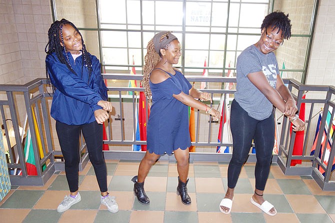 Westminster College students Andreia Marcelo, Estela Naula and Nuratu Quarshie will be teaching a lesson in Afrobeats during Saturday afternoon's free international dance workshop. Marcelo and Naula are from Zambique, while Quarshie is from Ghana.