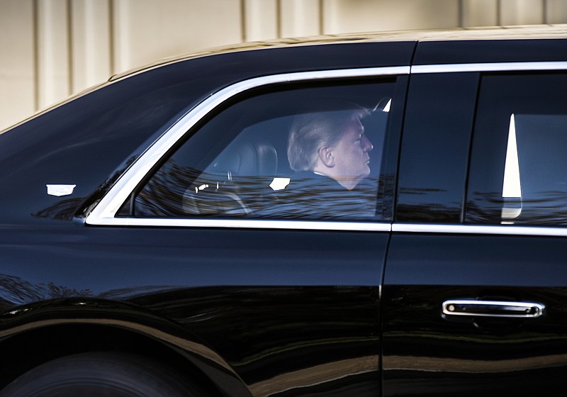 President Donald Trump arrives for a ceremony for new Associate Justice Brett Kavanaugh at the Supreme Court, in Washington, Thursday, Nov. 8, 2018. (AP Photo/J. Scott Applewhite)