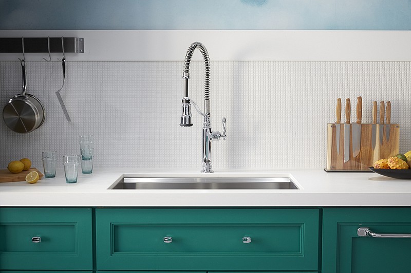 If you consider yourself to be a home chef or foodie in a high traffic residential kitchen, you may want to upgrade to a semi-professional kitchen faucet. (Kohler)