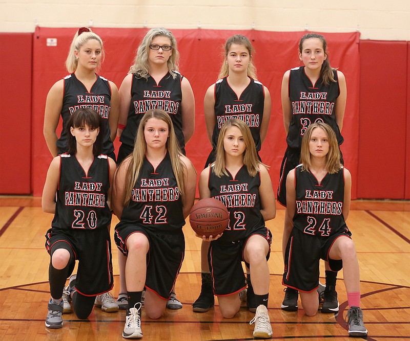 This year's Prairie Home Panthers girls varsity team's roster consists of Ashlyn Twenter, Kelsey Watson, Leric Tracy, Savanna Tracy, Kaelin Crews, Paiton Williams and Madison Bishop. The team is coached by Mark McLaughlin, not pictured. (Submitted photo)