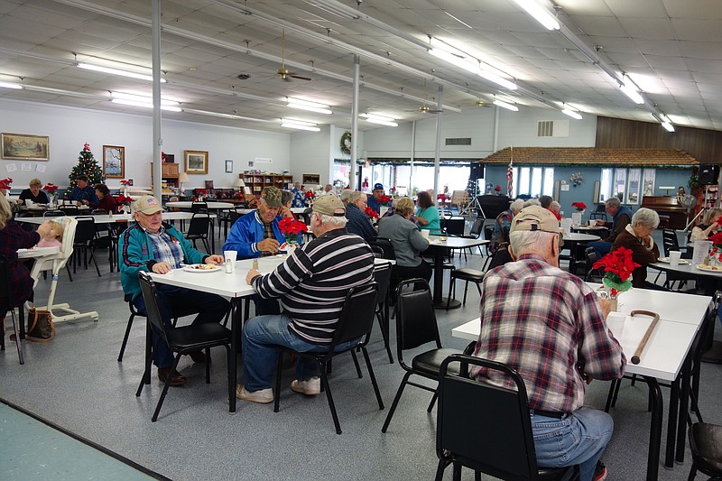 Community members gathered at the California Nutrition Center Thanksgiving afternoon, Nov. 22, 2018, for a free traditional holiday meal.