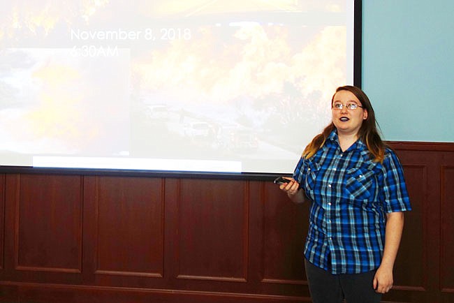 Kylee Heath, a freshman at Westminster College, shares her families' experience in surviving the fire that devastated Paradise, California. Of her extended family on her mother's side, only her grandparents still have a house, she said.