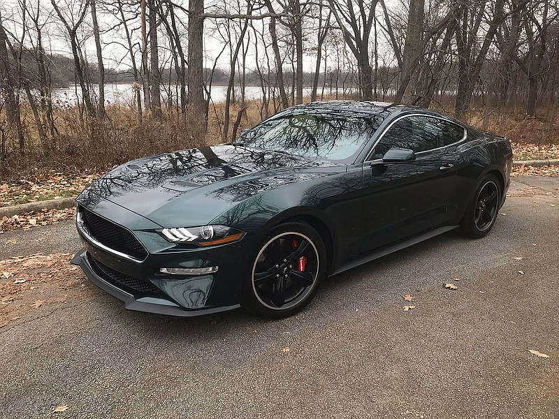 The 2019 Ford Mustang Bullitt honors the 50th anniversary of the movie staring Steve McQueen with a limited-edition, two-year model run of a boosted Mustang that makes 20-horsepower more than the GT, features a cueball shifter and has an active damping suspension. Pictured on Thursday, Nov. 29, 2018. (Robert Duffer/Chicago Tribune/TNS)