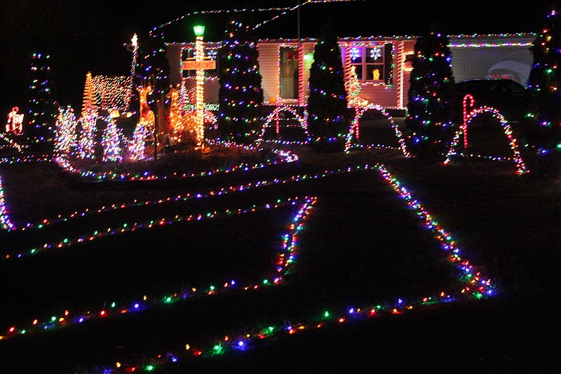 Joe and Dena Blakely are known in California as "The Christmas Lights People," a nickname that serves them well. Their home on Highway 87 has been shining bright each Christmas season for several years, which is a habit he does not plan on ending. (December 2018 file photo)