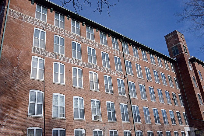 The old International Shoe Company building sits on East Capitol Avenue.