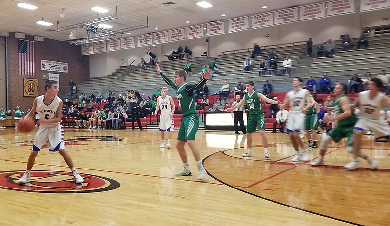 Trevor Porter looks to make a play Dec. 15, 2018, during California's 70-67 win over Iberia at the Jefferson City Shootout.