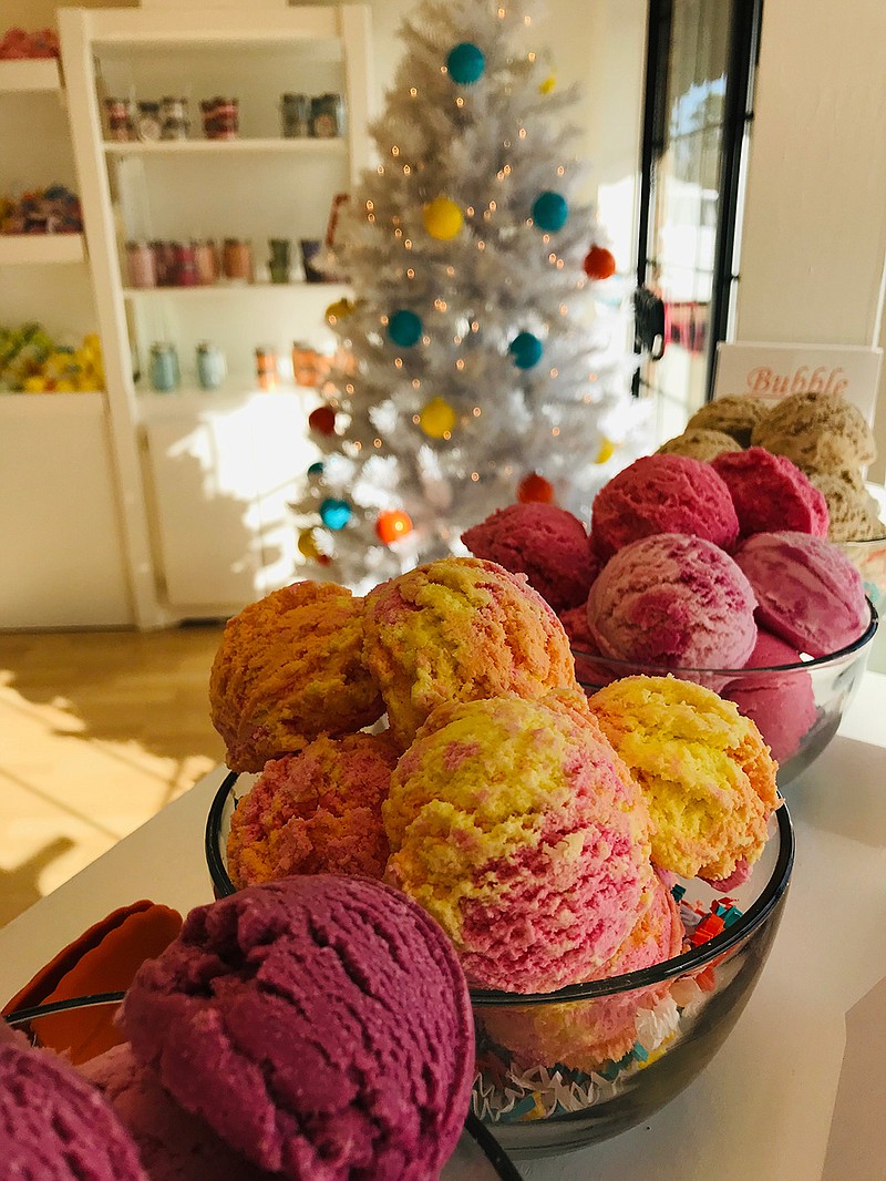 Ice Cream Bubble Truffles are among the homemade products available at Miss Bubbly's. One of the ingredients in Lisa Strawn's soaps is honey. All are made in her soap factory in Atlanta, Texas.