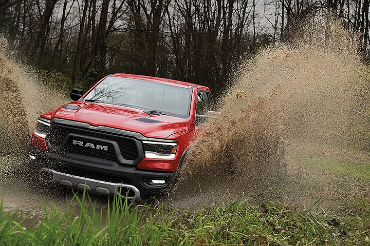 The 2019 Ram 1500 Rebel mud pack test at Chelsea Proving Grounds in Chelsea, Mich. (FCA US LLC/TNS)