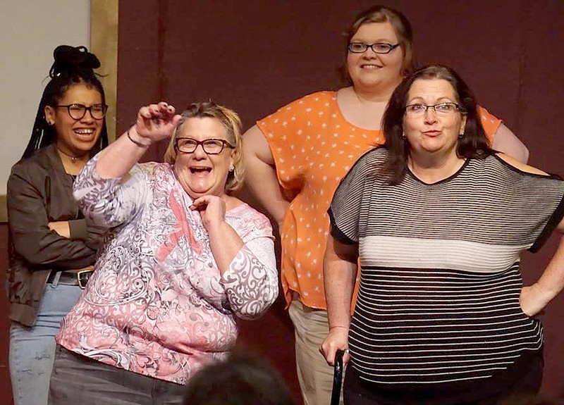Submitted 
From left, Ellie Bonilla, Dianna Jensen, Josie Rugen and Krescenz Hundley of Off the Cuff Improv Group of Mid Missouri perform at Talking Horse Productions in Columbia. 