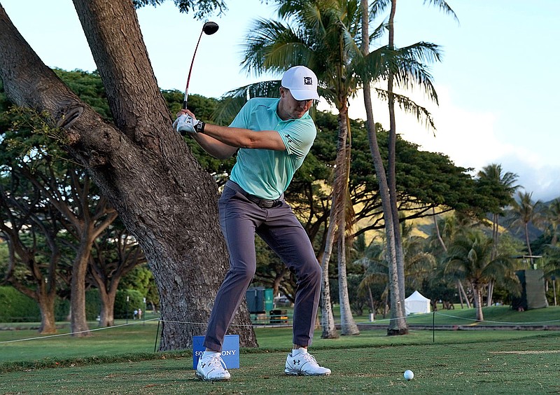 Jordan Spieth hits from the second tee during the pro-am round of the Sony Open on Wednesday at the Waialae Country Club in Honolulu, Hawaii.