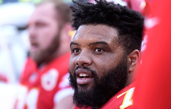 In this Dec. 9, 2018, file photo, Chiefs offensive tackle Jeff Allen during the first half of a game in Kansas City.