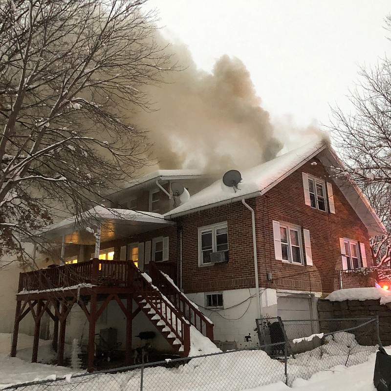 Fulton firefighters responded Monday evening, Jan. 14, 2019, to a fire inside this home at 105 W. Oliver St. Damages initially were estimated at around $60,000.