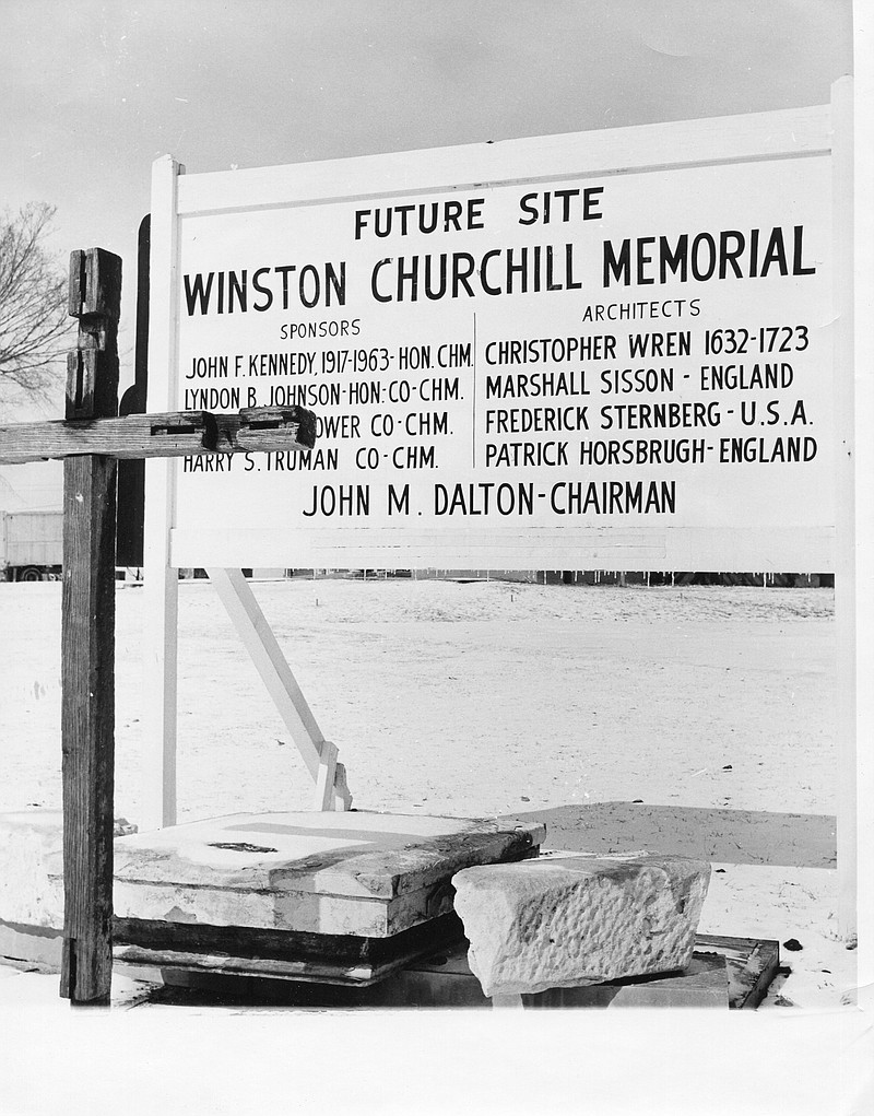 <p>A sign at Westminster College proclaiming the coming of the Wren church and future museum. (Photo/Westminster archives)</p>