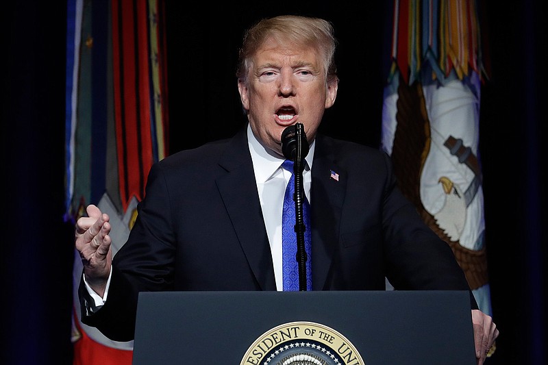 President Donald Trump speaks about American missile defense doctrine, Thursday, Jan 17, 2019, at the Pentagon. (AP Photo/ Evan Vucci)