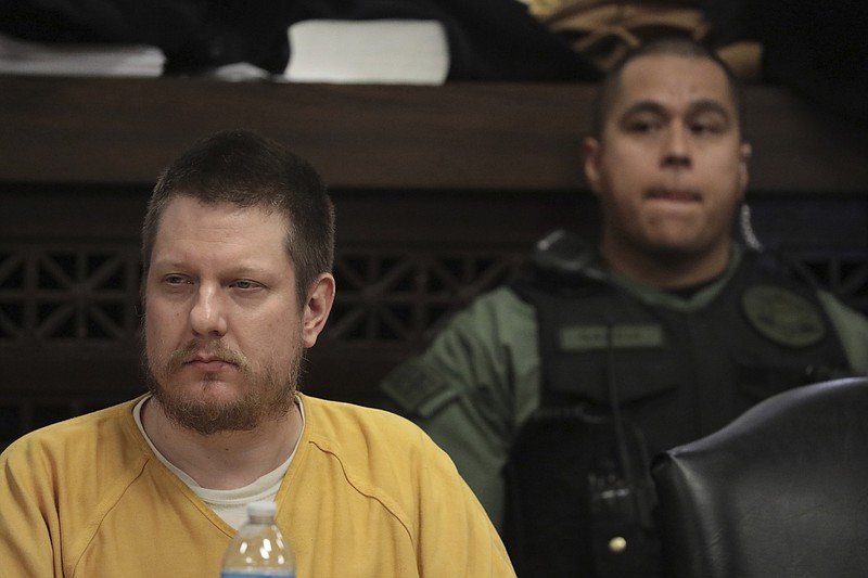 Former Chicago police Officer Jason Van Dyke attends his sentencing hearing at the Leighton Criminal Court Building, Friday, Jan. 18, 2019, in Chicago, for the 2014 shooting of Laquan McDonald. (Antonio Perez/Chicago Tribune via AP, Pool)