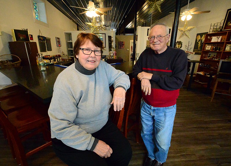 Mark Wilson/News Tribune
Mary and Terry Neuner own Westphalia Vinyards in Westphalia. The couple opened a new tasting room Jan. 4 at 130 E. Main St. in Westphalia in an old grocery store Mary's grandfather operated. 
