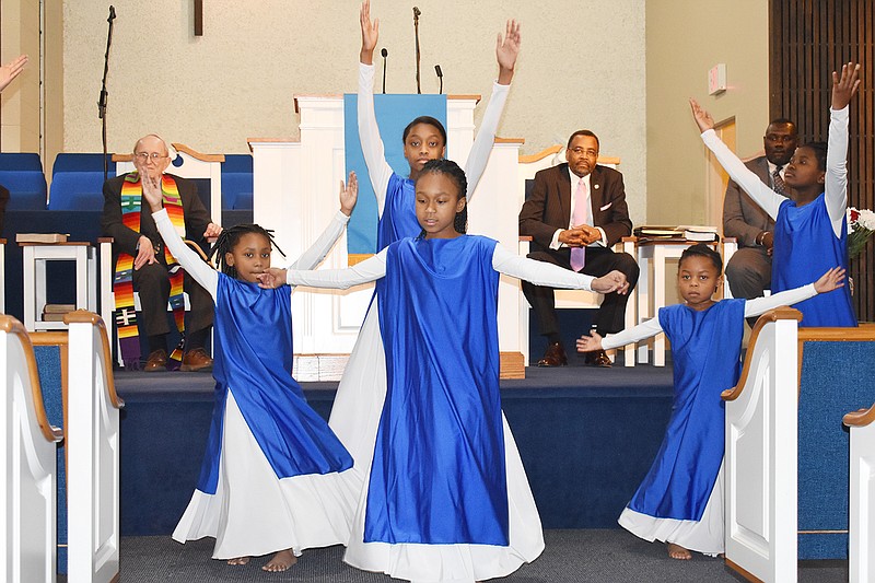 The Second Baptist Church Youth Praise Dancers performed Jan. 20, 2019, during the Martin Luther King Jr. remembrance service at the church.