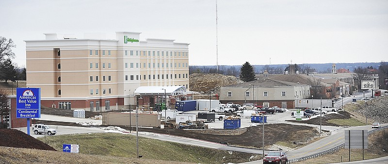 The new Holiday Inn Express is nearing completion and readying for opening, but the old Truman Hotel, formerly the Ramada Inn, will continue to stand adjacent to the new construction at least for now.