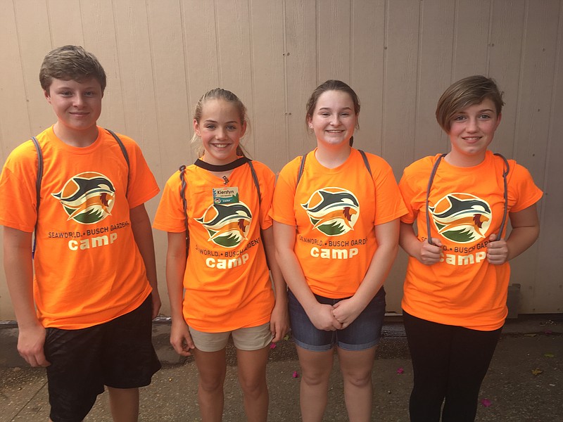<p>Photo courtesy Elaine Anderson</p><p>Kyla Combs, Chase Schulp, Kierstyn Lawson and Sonja Grotjan attended the Busch Gardens 4-H Zoo Apprenticeship Camp.</p>