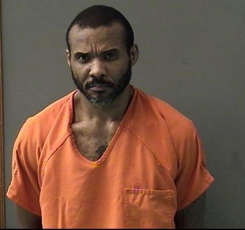 This undated booking photo released by Bell County Sheriff's Office shows Cedric Marks. The MMA fighter accused of killing two people before escaping from a private prison van says he had "nothing to do with" the bodies found buried in Oklahoma last month. Marks told KPRC2 during a Thursday, Feb. 7, 2019, video call from a Texas jail that he's not guilty of the slayings of Jenna Scott and Michael Swearingin. Marks says that police "coerced" a witness against him and that he "was not trying to escape" when he somehow freed himself Sunday from the van stopped at a McDonald's outside Houston. (Bell County Sheriff's Office via AP, File)