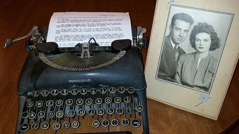 A faithful Remmington typewriter captured many special memories of Noralee and Paul Fisher, pictured in their 1946 wedding photo. (Courtesy Jane Sherrick/Tri-City Herald/TNS)