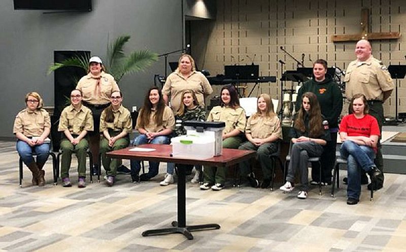 Ten girls gathered Tuesday in Bryant to form the first all-girl Boy Scouts troop chartered by the organization's largest council in the state. (Photo by Alex Gladden)