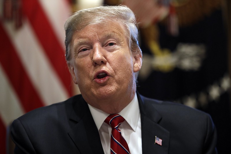 President Donald Trump speaks during a cabinet meeting at the White House, Tuesday, Feb. 12, 2019, in Washington. (AP Photo/ Evan Vucci)