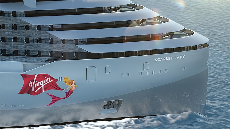 A render of Virgin Voyages' Scarlet Lady, the first of four cruise ships planned for the line, which will include some over-the-top suites for adults-only. (Virgin Voyages/TNS)
