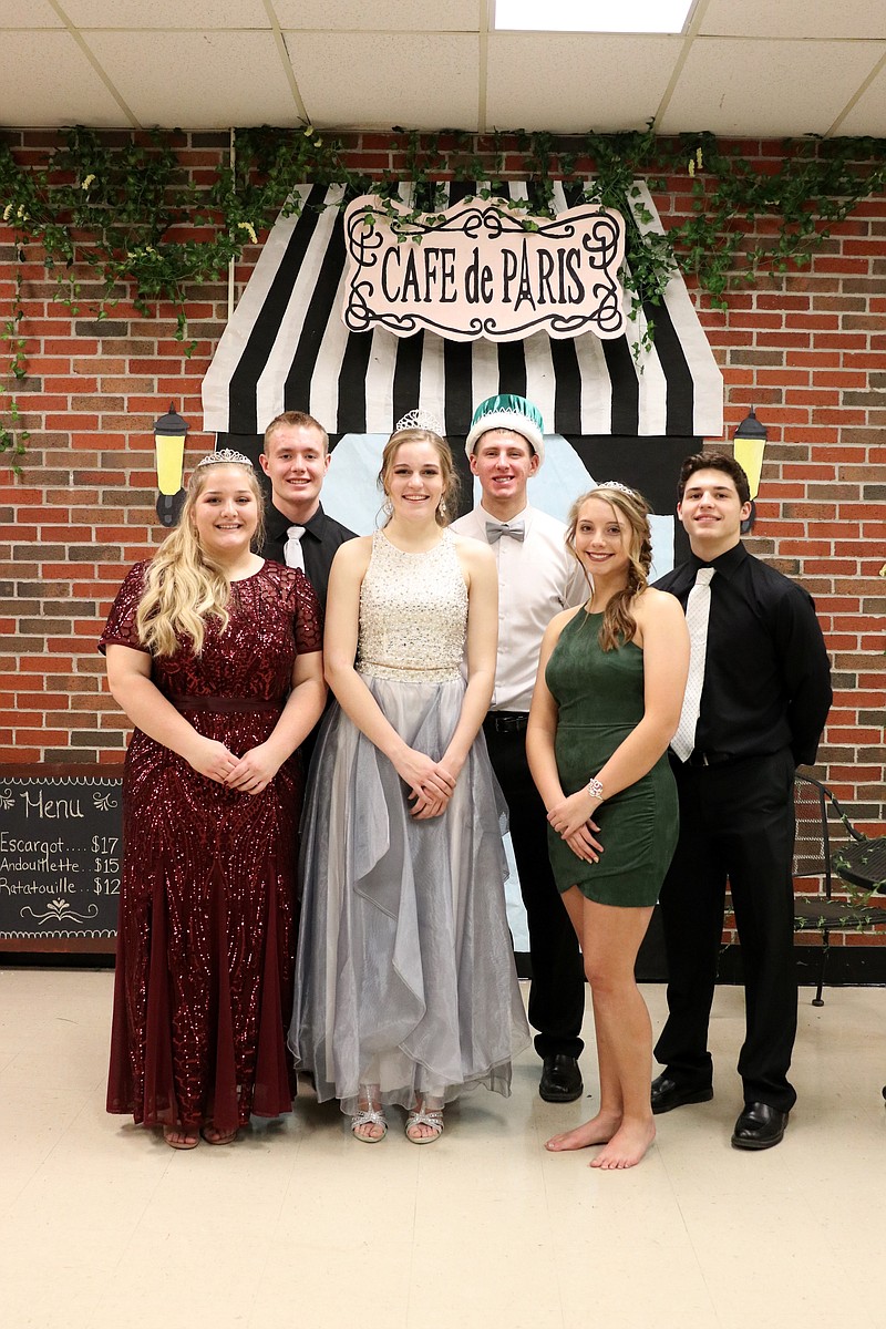 <p>Submitted photo</p><p>Blair Oaks High School’s Senior Winterfest Court celebrated with the rest of the school in late January. Court members include, front from left, Annette Peterson, Lauren Casey (Queen) and Erin Fennewald, and back from left, Caleb Buechter, Corban Bonnett (King) and Nolan Hair.</p>
