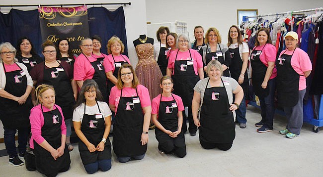 Last year's volunteers at the Cinderella's Closet of Mid-Missouri's first event in Callaway County. Two upcoming events will help area high school juniors and seniors look elegant at their respective proms.