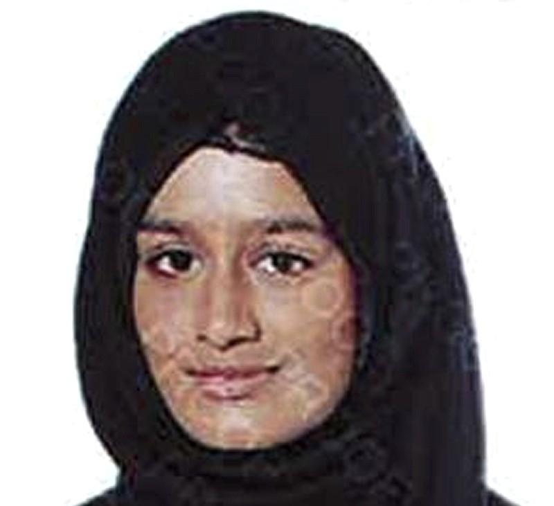 This undated photo issued by the Metropolitan Police shows Shamima Begum. A pregnant British teenager who ran away from Britain to join Islamic State extremists in Syria four years ago has said she wants to come back to London, but her path home is not clear. Shamima Begum told The Times newspaper in a story published Thursday Feb. 14, 2019, that she wants to come back to London. (Metropolitan Police via AP)