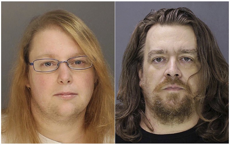 FILE - This combination of file photos provided on Sunday, Jan. 8, 2017, by the Bucks County District Attorney shows Sara Packer, left, and Jacob Sullivan. Sullivan pleaded guilty Tuesday, Feb. 19, 2019, to first-degree murder in the 2016 death of 14-year-old Grace Packer. Grace's adoptive mother, Sarah Packer, is expected to testify against Sullivan during the penalty phase of his trial. She has agreed to plead guilty and serve a life sentence. (Bucks County District Attorney via AP, File)