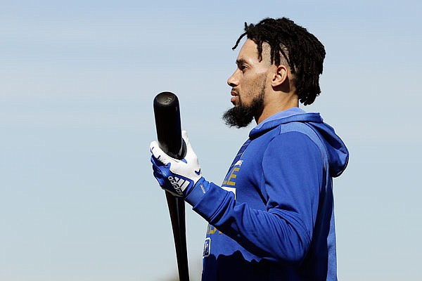 Former Reds centerfielder Billy Hamilton waits to bat during practice this week with the Royals in Surprise, Ariz.