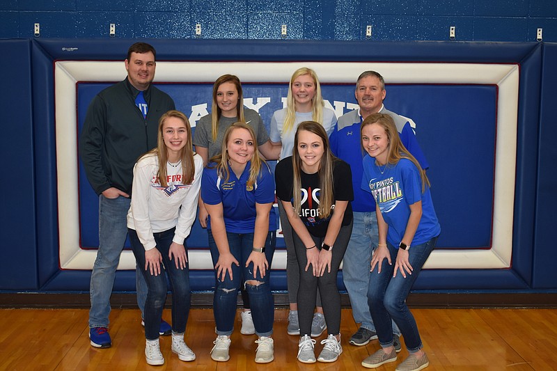 California Pintos softball players Lauren Spillars, Kendra Dunham, Kaitlyn Turner, Camryn Schlup, Jenna Berendzen and Lauren Hill were named to the 2018 Academic All-State Team. (Photo courtesy Jonathan Lindquist)