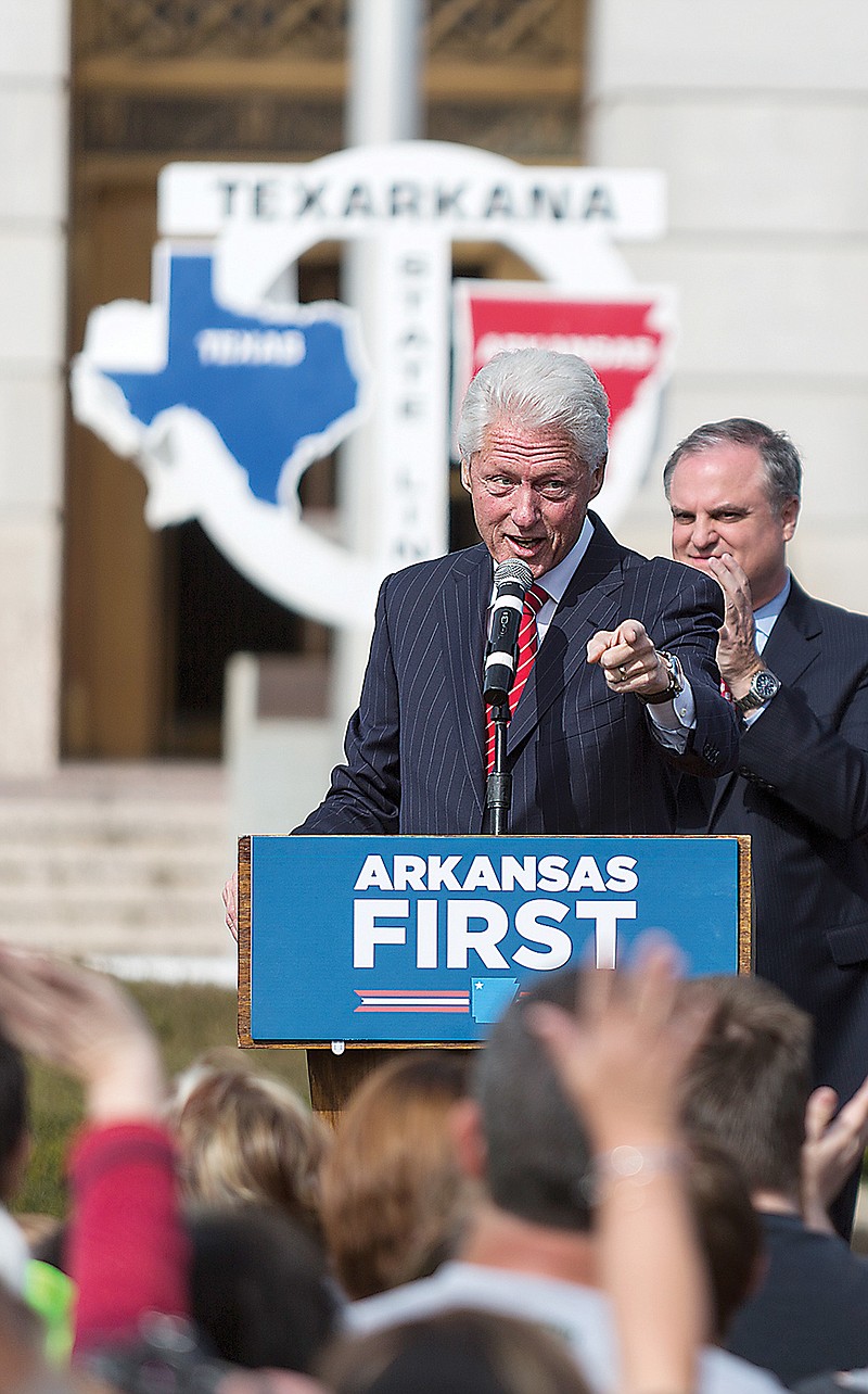 President Bill Clinton speaks during a Democratic rally in November 2014 at the Downtown Post Office in Texarkana. He is coming in April to Hope, Ark. (Staff file photo by Curt Youngblood)
