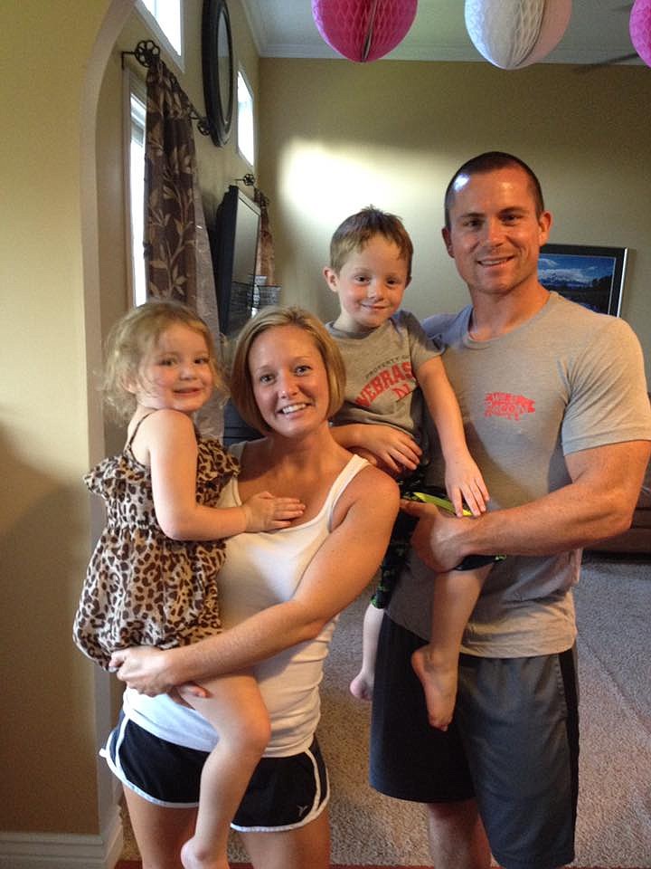 Seth Wigle stands with his family — wife Chelsea, 8-year-old Landon and 5-year-old Brooklyn. (Courtesy of Seth Wigle)