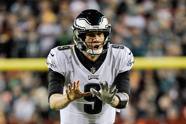 Eagles quarterback Nick Foles calls for the snap during a game against the Redskins last season in Landover, Md. Foles is leaving the Eagles to become the starting quarterback for the Jaguars.