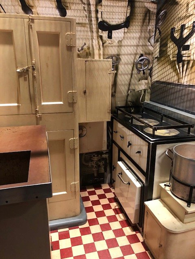 This mock-up of the galley, or kitchen, on the U-505 German submarine captured during World War II stands just outside the ship itself at the Museum of Science and Industry in Chicago, Ill. (Dan Neman/St. Louis Post-Dispatch/TNS)