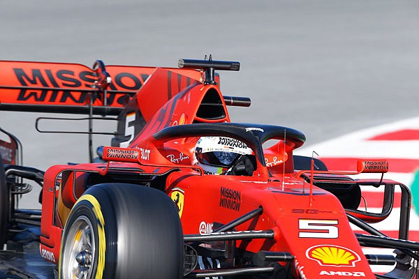 Ferrari driver Sebastian Vettel steers his car during a Formula One preseason testing session last month at the Barcelona Catalunya racetrack in Montmelo, outside Barcelona, Spain.