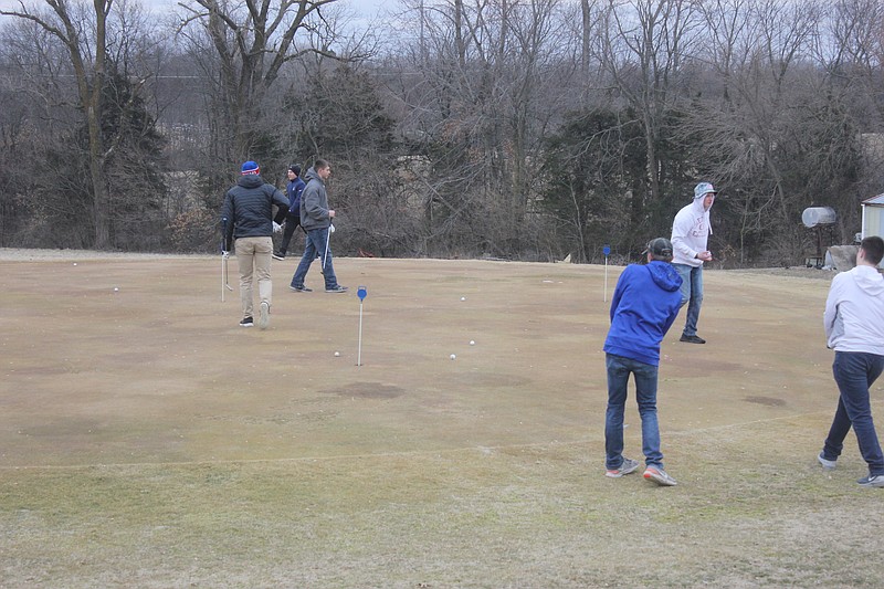The California Pintos golf team practices, March 7, 2019. The season begins March 18 with the Triangular vs. Versailles and Russellville.