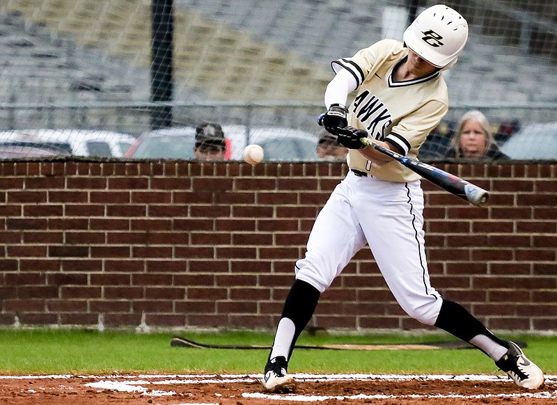 Pleasant Grove's Jackson Cobb hits the ball during Pleasant Grove's 17-1 victory over New Boston on Tuesday in Texarkana, Texas.