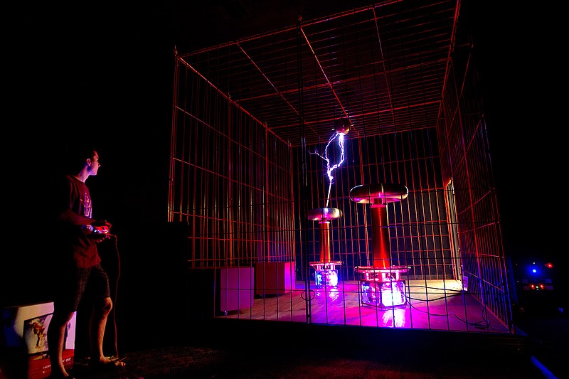 Discovery Place Interactive Museum celebrates all things Nicola Tesla on Saturday, March 30, introducing a new repertoire of tunes for the museum's two synchronized, musical Tesla coils. (Gazette file photo)
