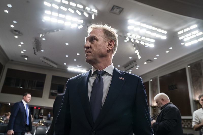 Acting Defense Secretary Patrick Shanahan goes before the Senate Armed Services Committee to discuss the Department of Defense budget, on Capitol Hill in Washington, Thursday, March 14, 2019. (AP Photo/J. Scott Applewhite)